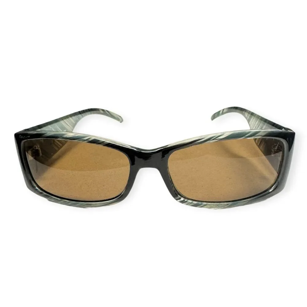 Graffito Gray Black Sunglasses Outdoors Brown Lenses Y2K